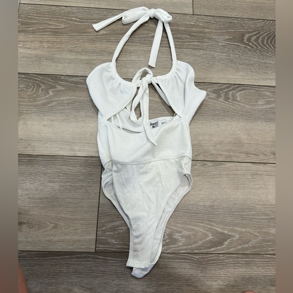 Princess Polly white cut out bodysuit size 4